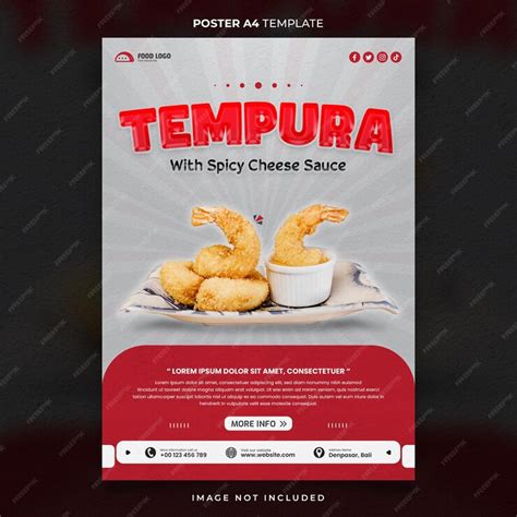 Special asian food menu tempura poster or banner。